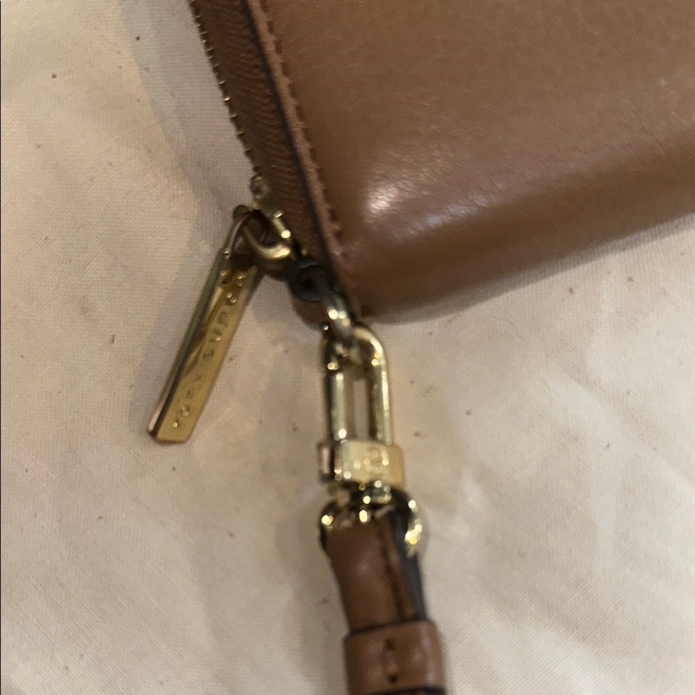 Tory Burch Brown Leather Wristlet Wallet - Picture 3 of 6